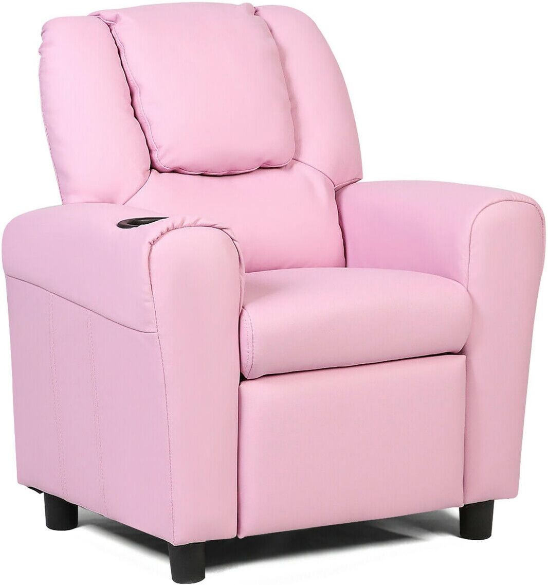 Costway Kids Recliner Armchair Children's Furniture Sofa Couch Chair - Pink