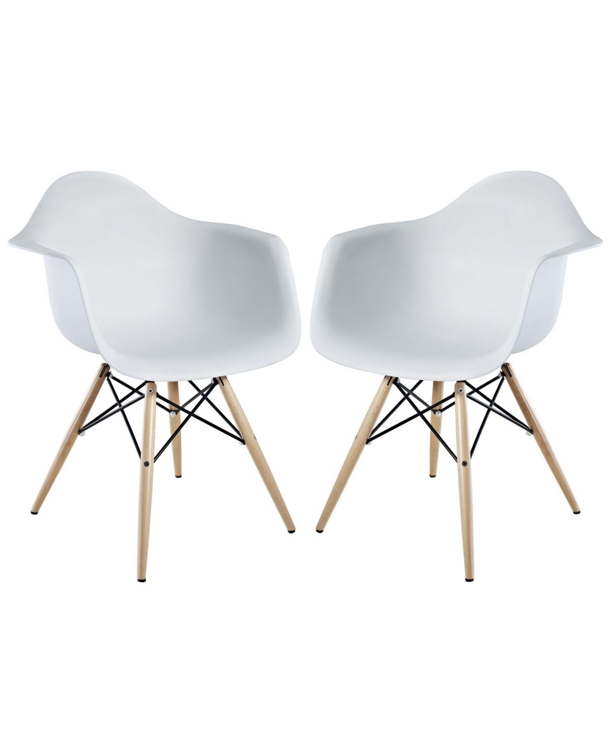 Modway Pyramid Dining Armchair Set of 2 - White