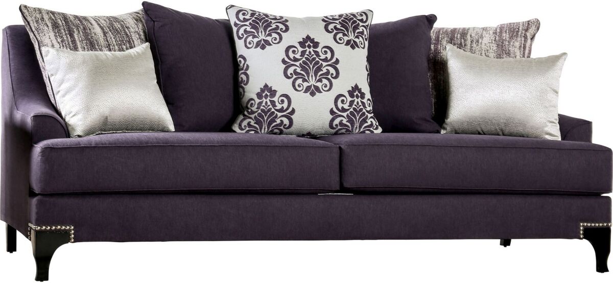 Furniture of America Allyson Upholstered Sofa - Purple