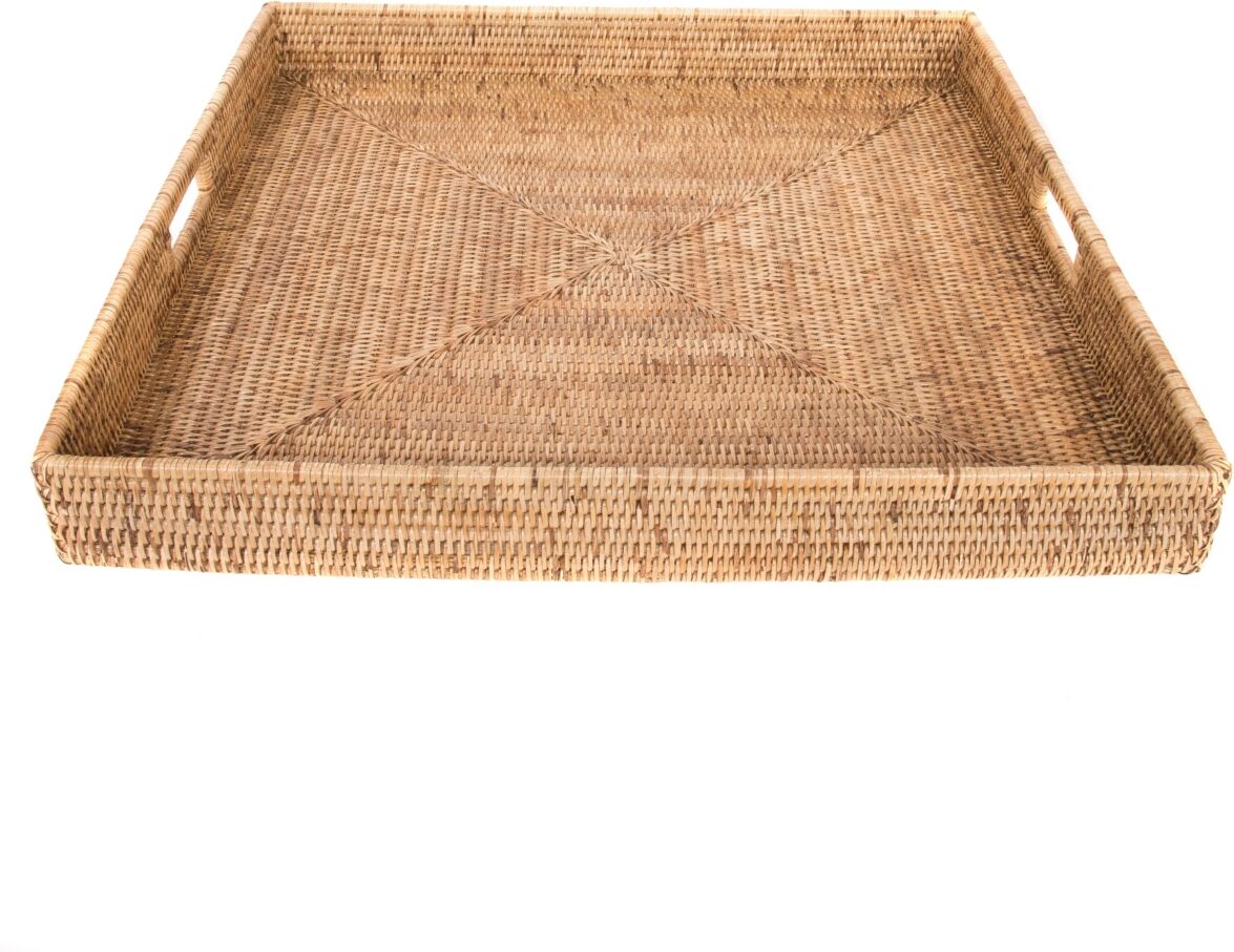 Artifacts Trading Company Artifacts Rattan Square Ottoman Tray - Honey Brown