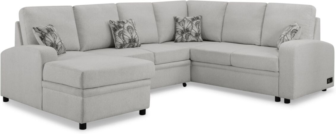 Serta Mae Sectional Sofa with Power and Usb Ports - Ivory