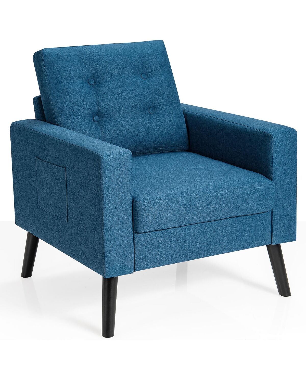 Costway Modern Accent Armchair Upholstered Single Sofa Chair - Blue