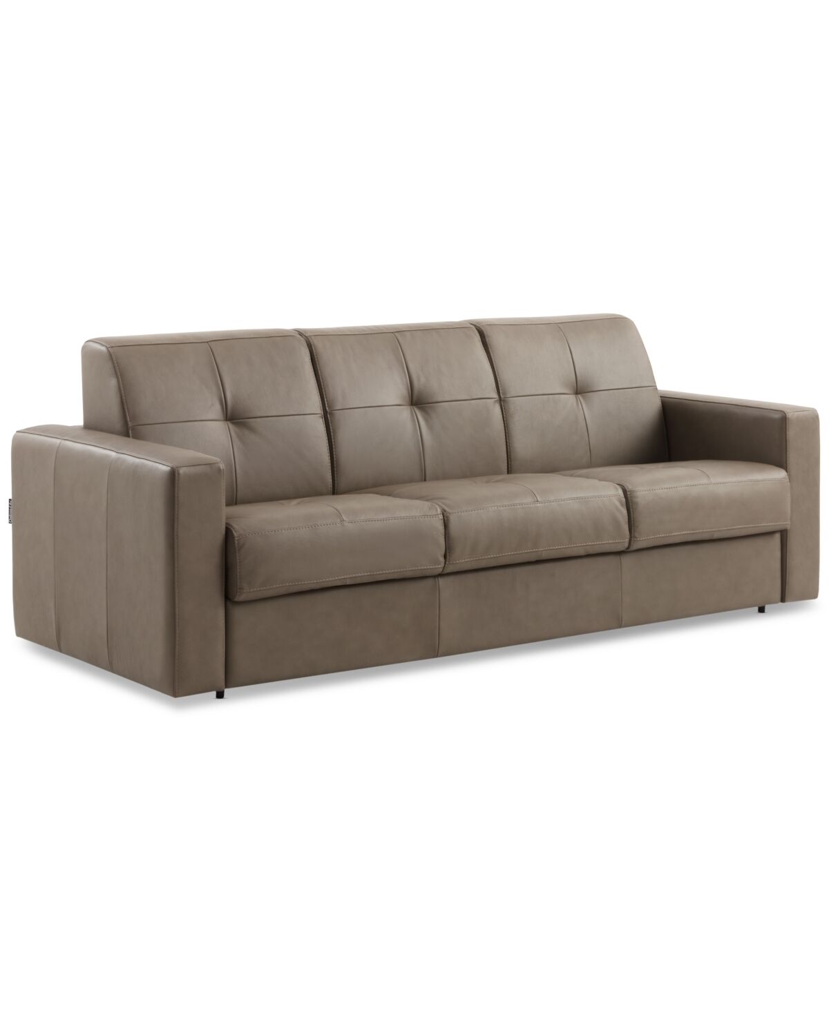 Furniture Shevrin Leather Sleeper Sofa, Created for Macy's - Taupe