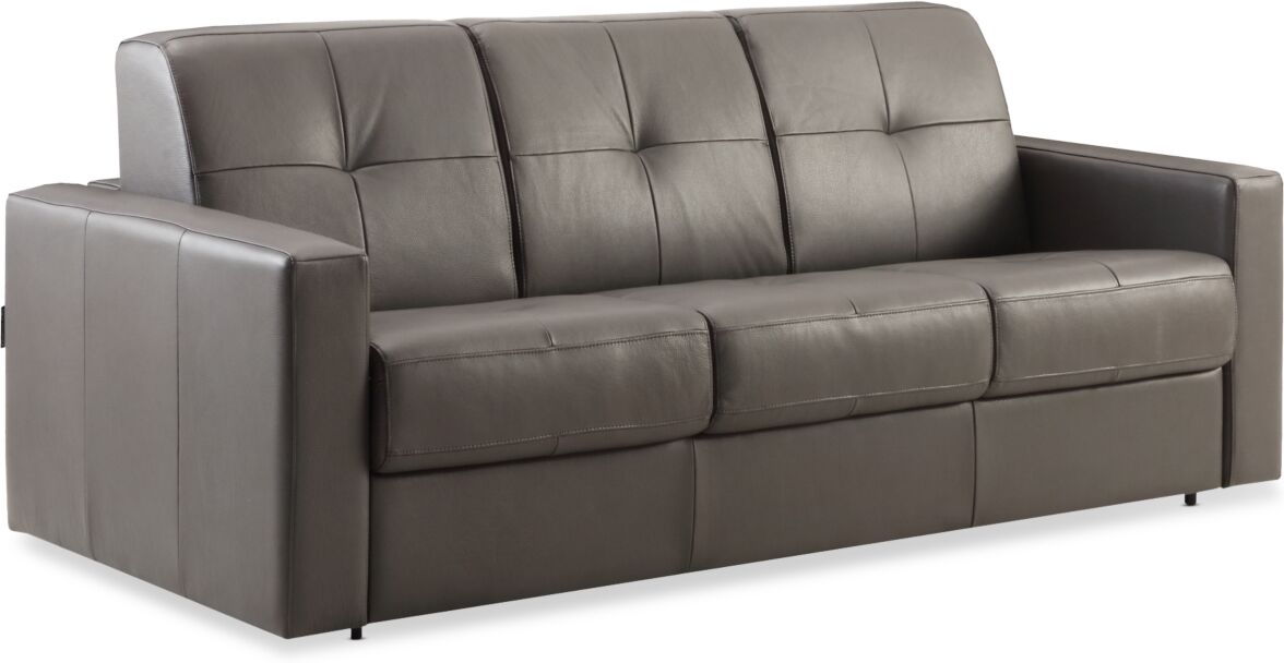 Furniture Shevrin Leather Sleeper Sofa, Created for Macy's - Charcoal