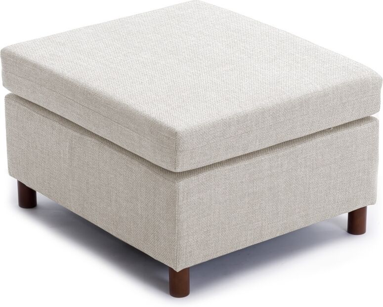 Simplie Fun Single Movable Ottoman for Modular Sectional Sofa Couch Without Storage Function, Ottoman Cushion Covers Non-removable and Non-Washable, Cream - Beige