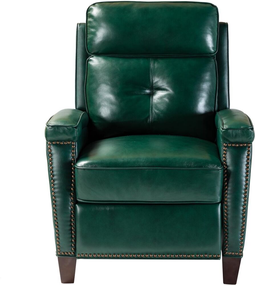 Hulala Home Sickel Genuine Leather Recliner Chair for Bedroom Living Room - Green