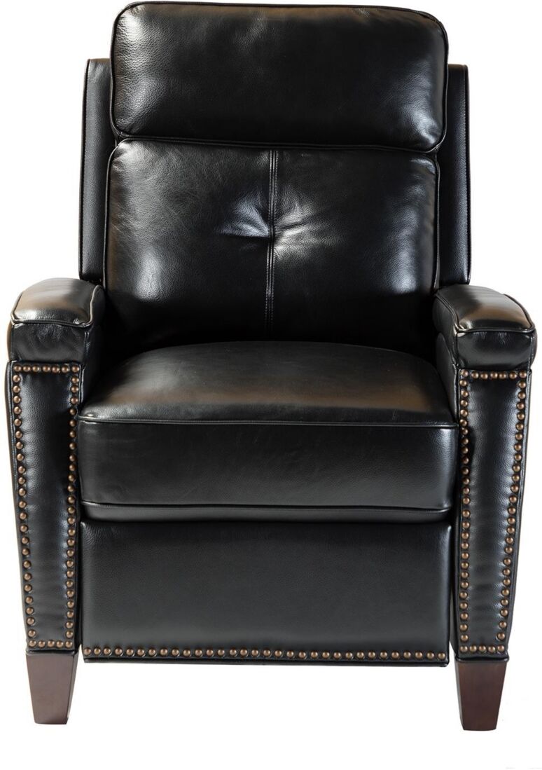 Hulala Home Sickel Genuine Leather Recliner Chair for Bedroom Living Room - Black