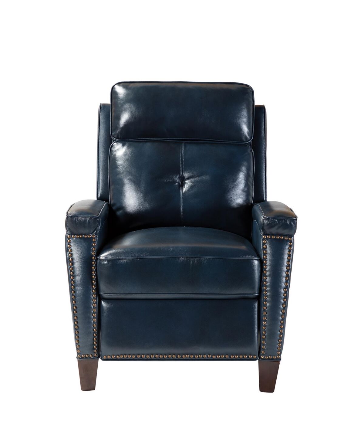 Hulala Home Sickel Genuine Leather Recliner Chair for Bedroom Living Room - Navy