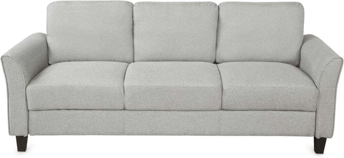 Simplie Fun 3-Seat Sofa Living Room Linen Fabric Sofa (Light Gray) - Light/Pastel Grey