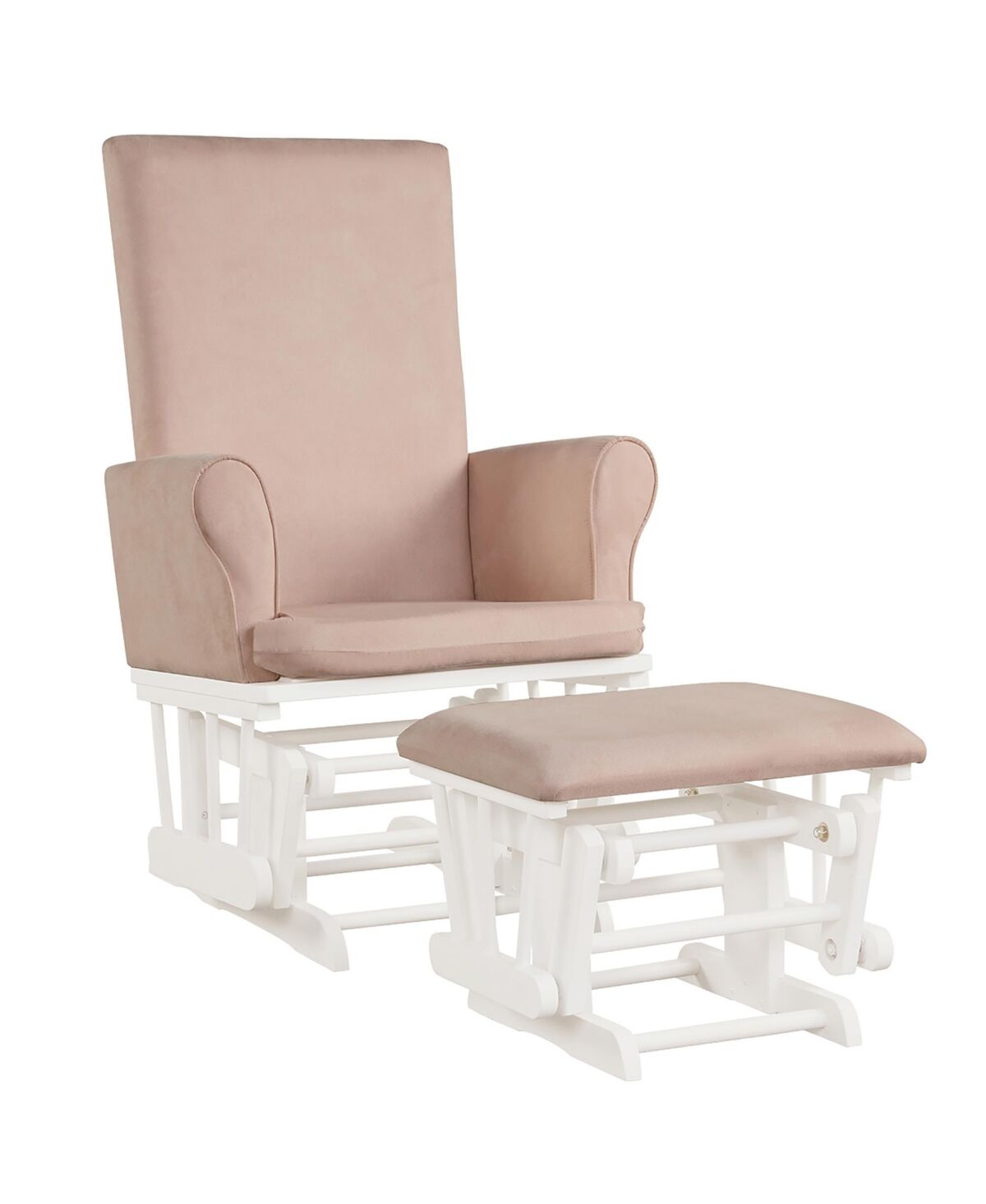 Costway Baby Nursery Relax Rocker Rocking Chair Glider & Ottoman Set w/Cushion - Pink