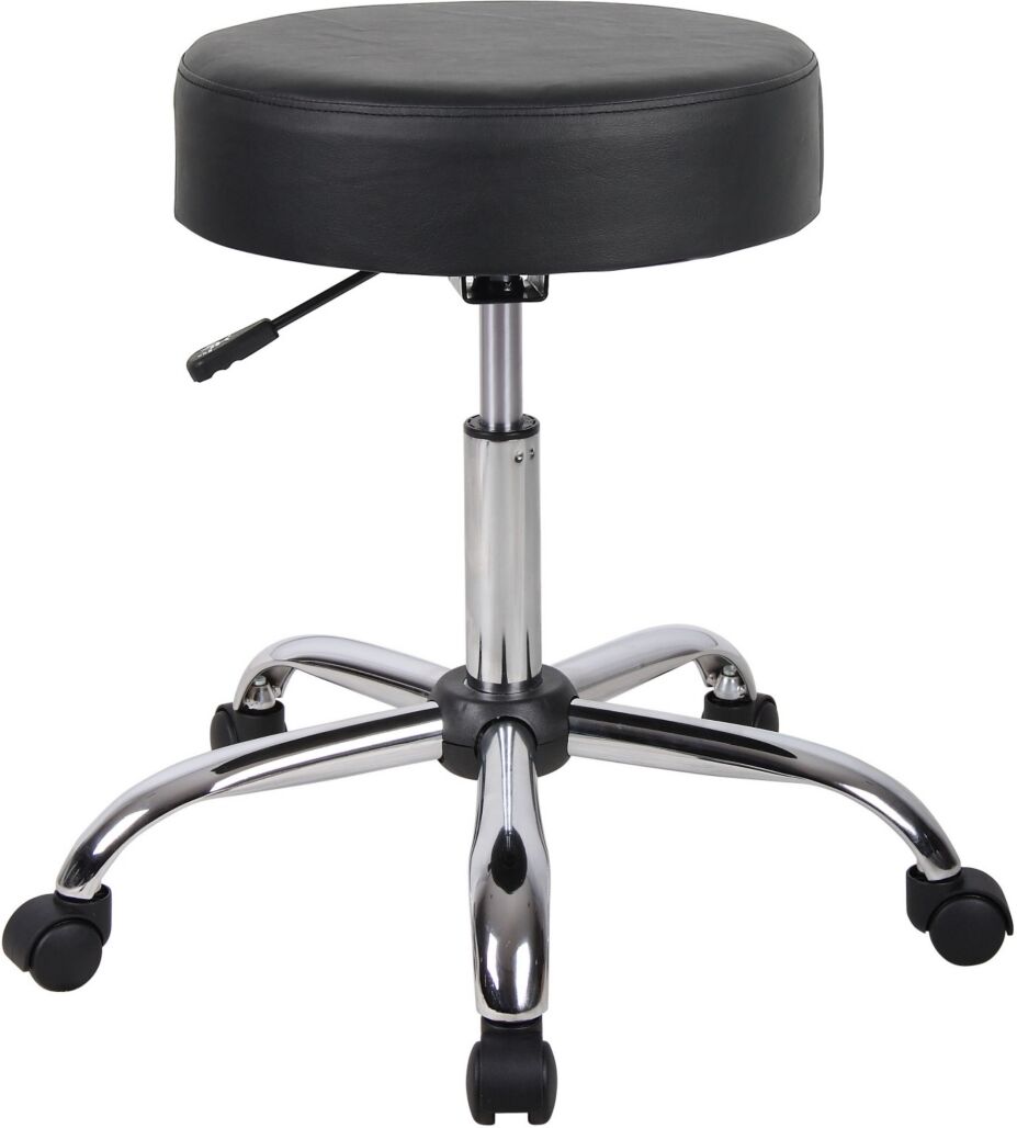 Boss Office Products Antimicrobial Upholstered Medical Stool - Black