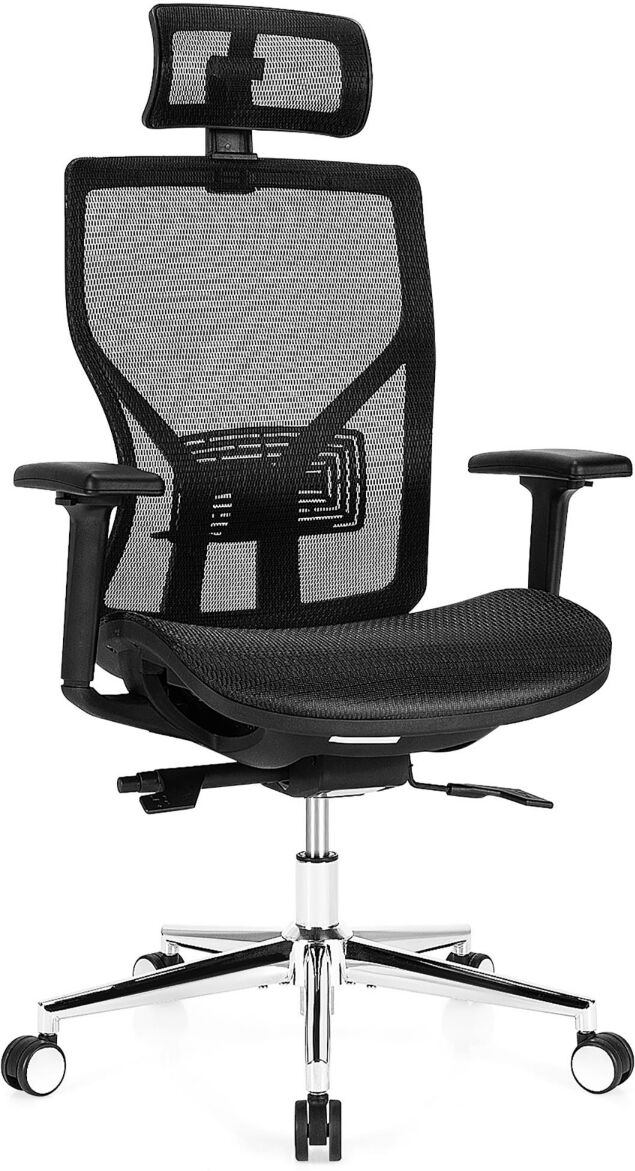 Costway Ergonomic Office Chair High-Back Mesh Chair Adjustable - Black