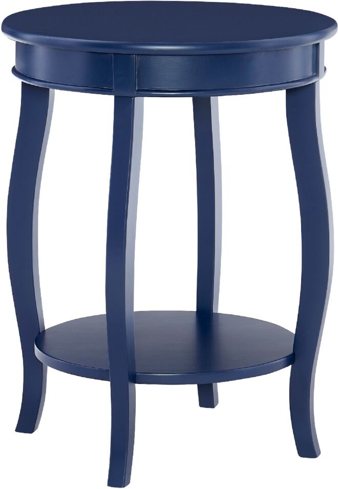 Linon Home Decor Powell Furniture Andover Round Side Table - Navy Blue