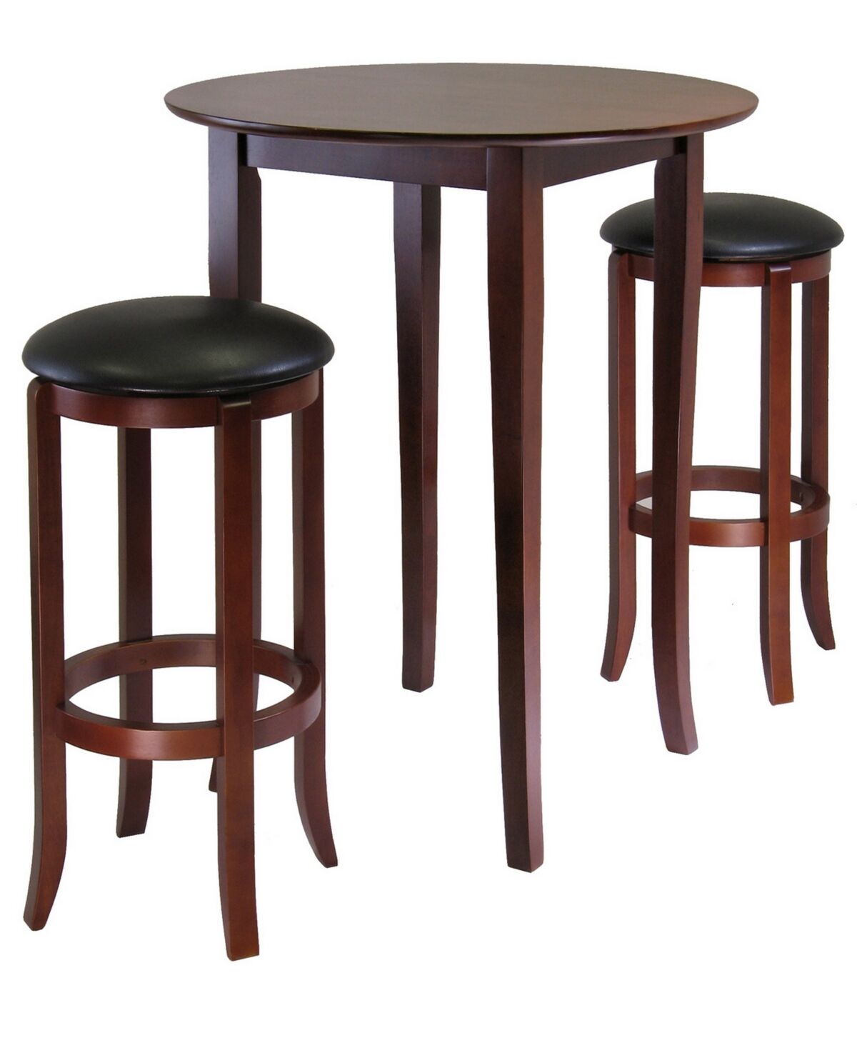 Winsome Fiona Round 3-Piece High/Pub Table Set - Brown