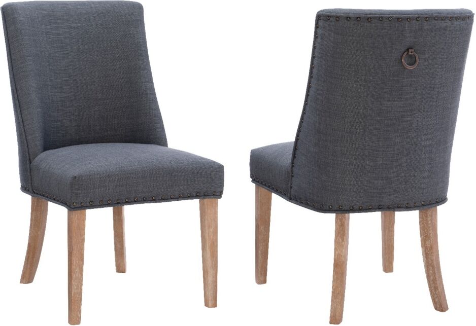 Linon Home Decor Powell Furniture Allard Upholstered Dining Chairs - Set of 2 - Natural, Gray