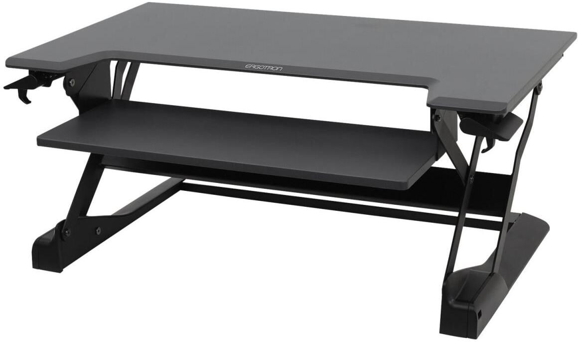 Spark 37.5 x 25 x 20 in. Workfit T Desktop Sit Stand Desktop Workstation, Black - Black