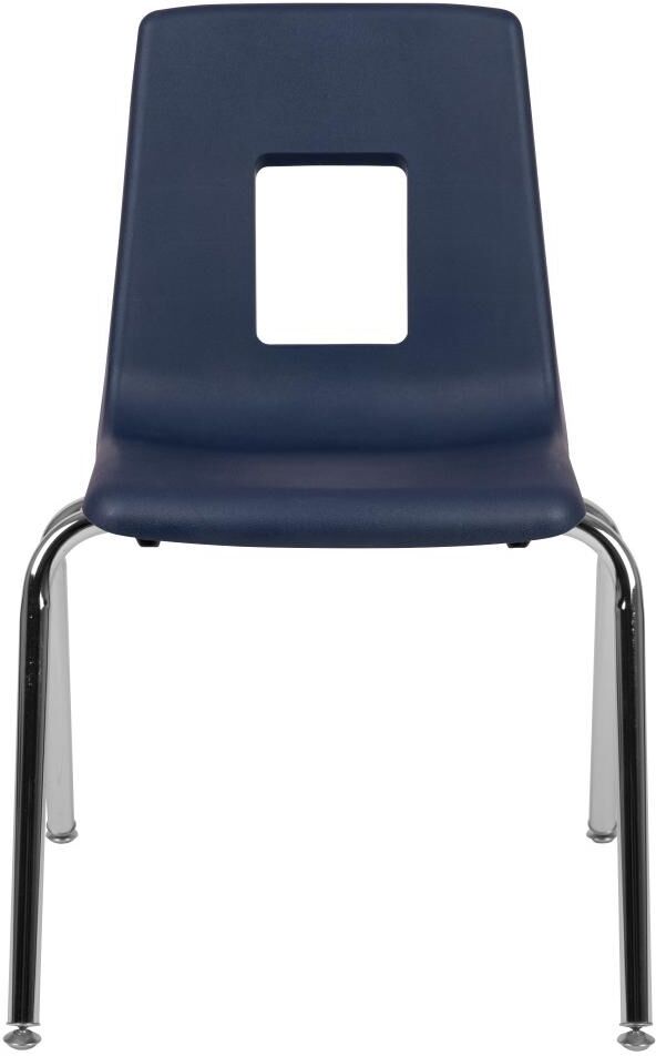 Emma+Oliver 4-Pack Student Stack School Chair - 18-Inch - Navy