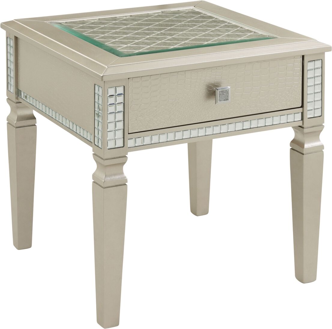 Furniture Of America Deephaven 1 Drawer End Table - Silver- Tone