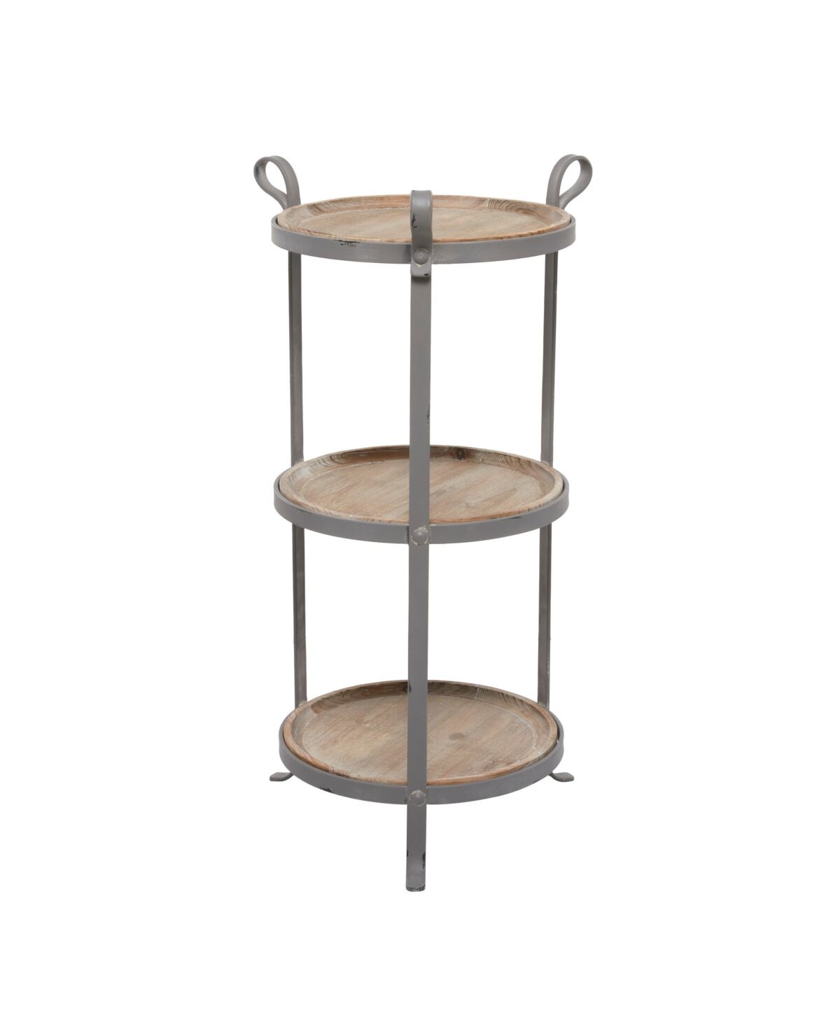 Rosemary Lane Iron Industrial Accent Table - Gray