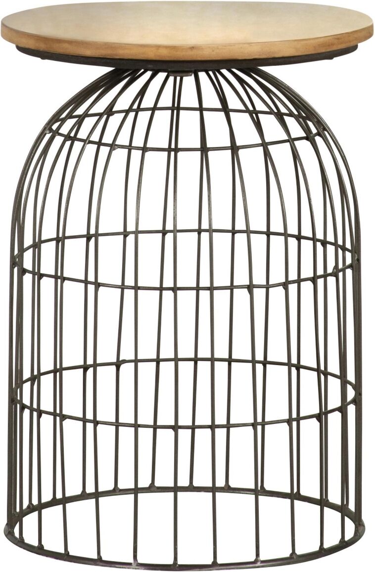 Coaster Home Furnishings Round Accent Table with Bird Cage Base - Natural, Gunmetal