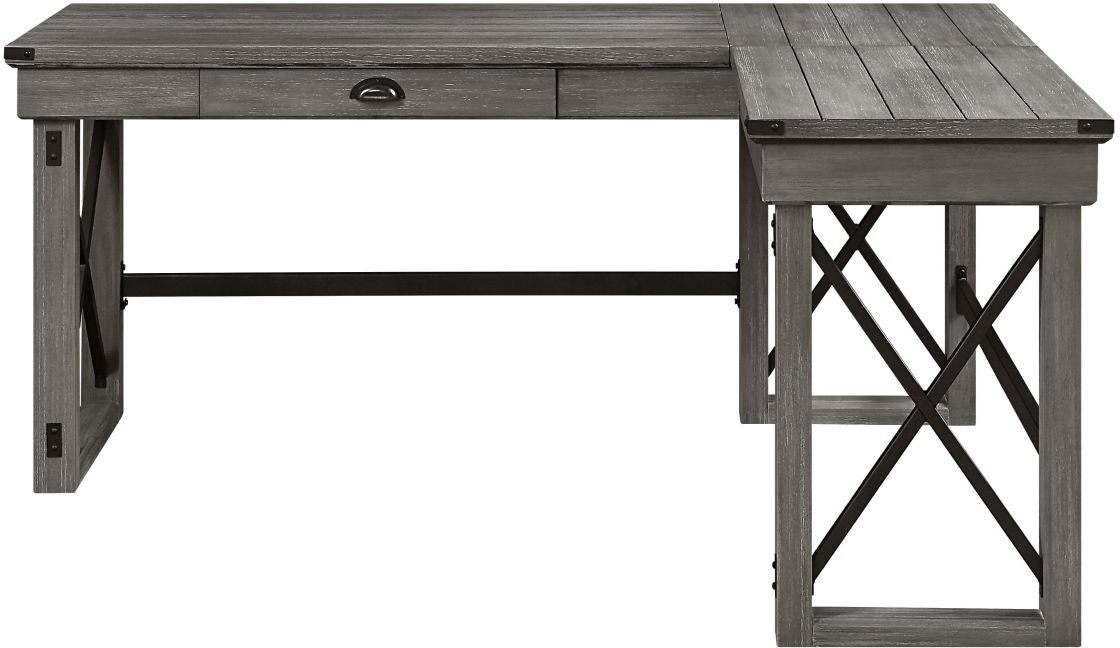 Simplie Fun Talmar Writing Desk w/Lift Top in Weathered Gray Finish Of - Grey