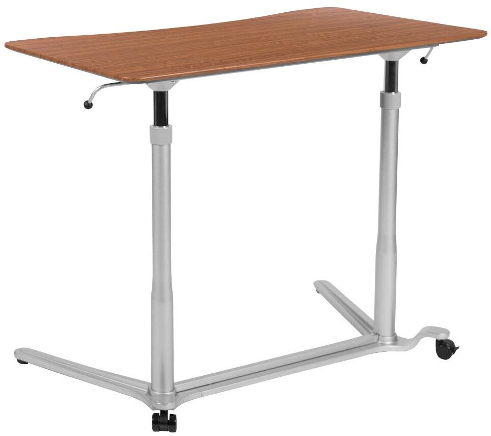 Emma+oliver Sit-Down, Stand-Up Ergonomic Computer Desk - Standing Desk - Cherry