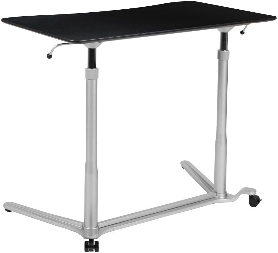 Emma+oliver Sit-Down, Stand-Up Ergonomic Computer Desk - Standing Desk - Black