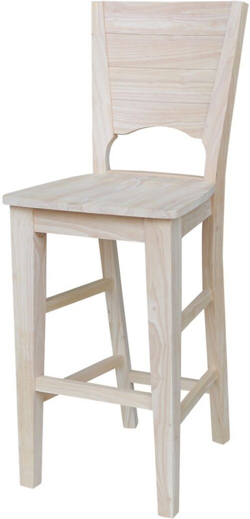 International Concepts Canyon Collection Solid Back Bar Height Stool - Cream