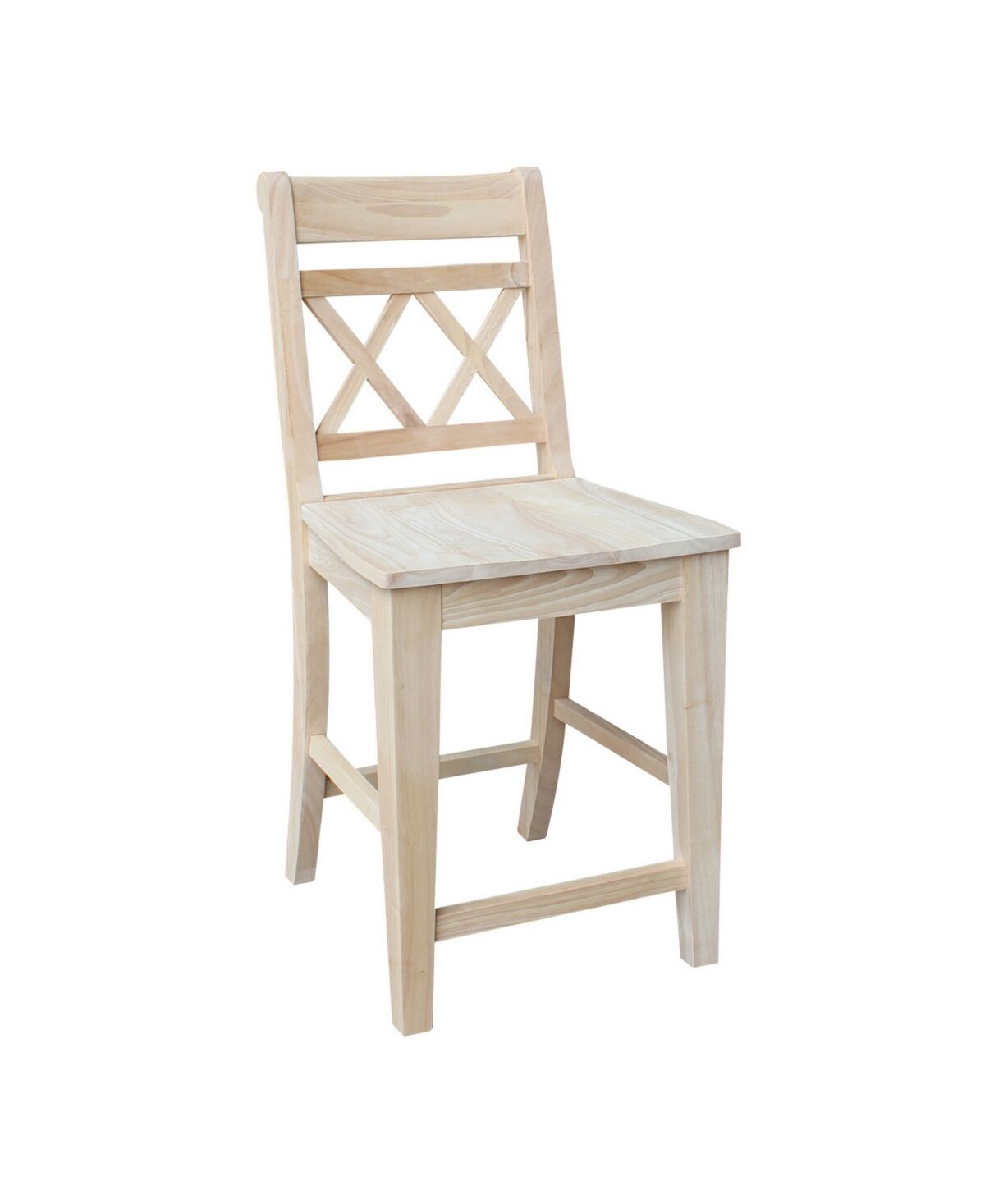 International Concepts Canyon Collection Counter Height Double X-Back Stool - Cream