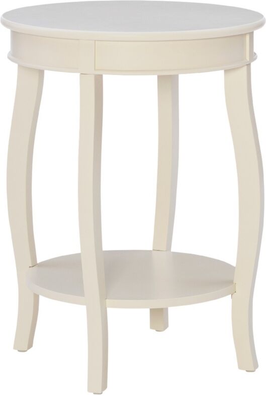 Linon Home Decor Powell Furniture Andover Round Side Table - White