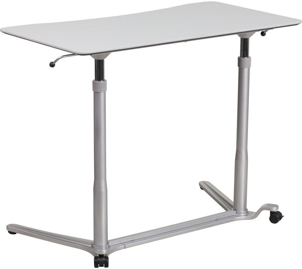 Emma+oliver Sit-Down, Stand-Up Ergonomic Computer Desk - Standing Desk - Light gray