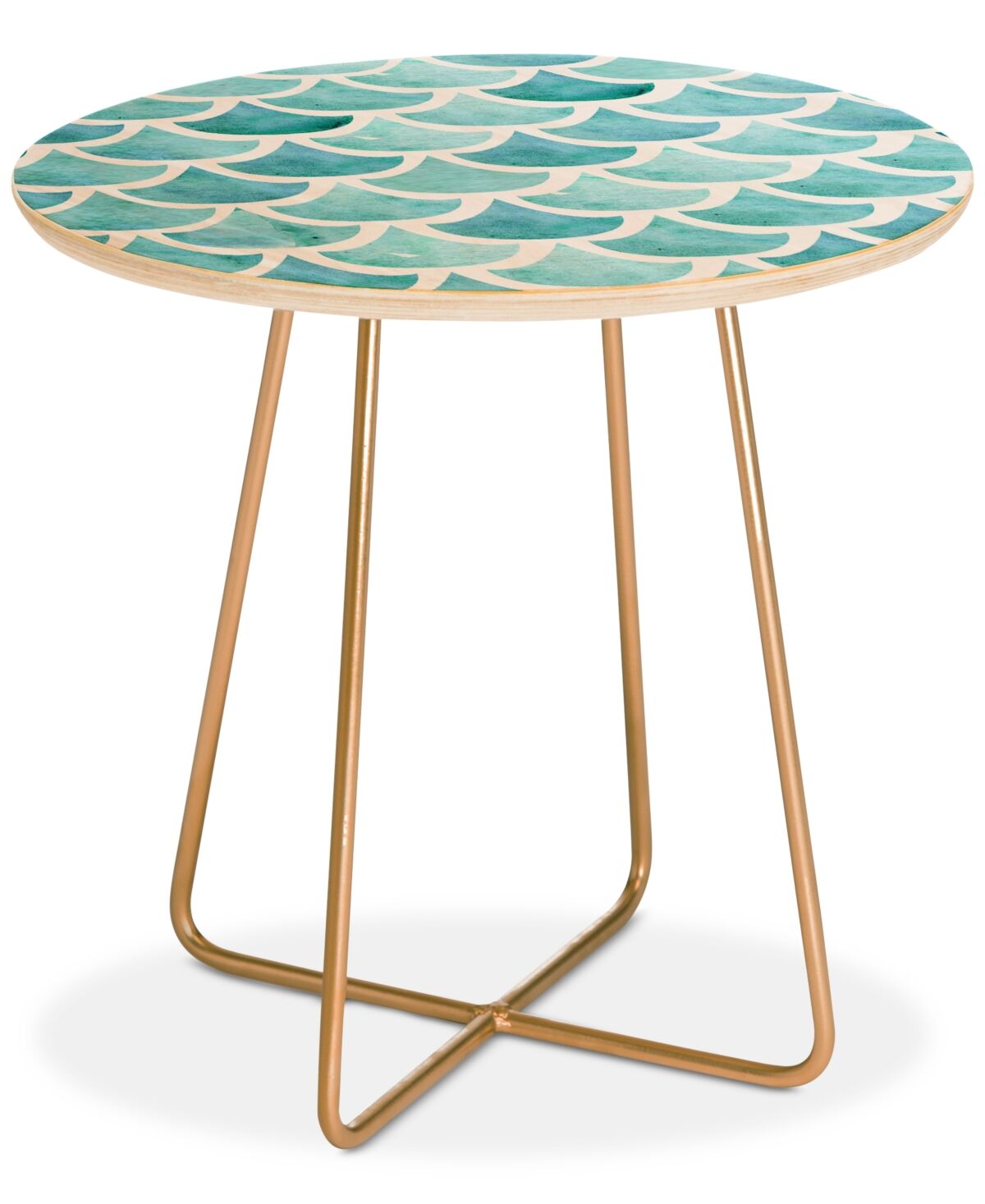 Deny Designs Hello Sayang La Mer Round Side Table - Turquoise