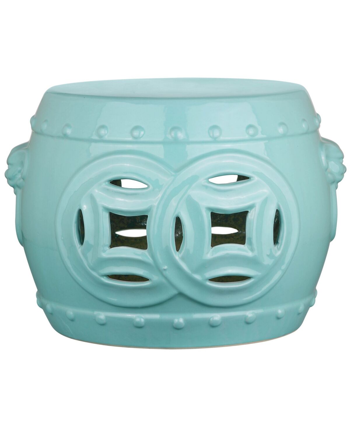 Safavieh Mei Double Coin Garden Stool - Light Blue