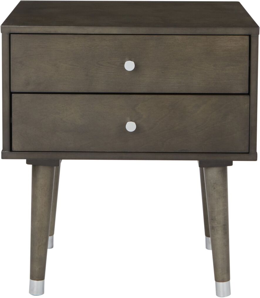 Office Star Cupertino Side Table With 2 Drawers - Gray