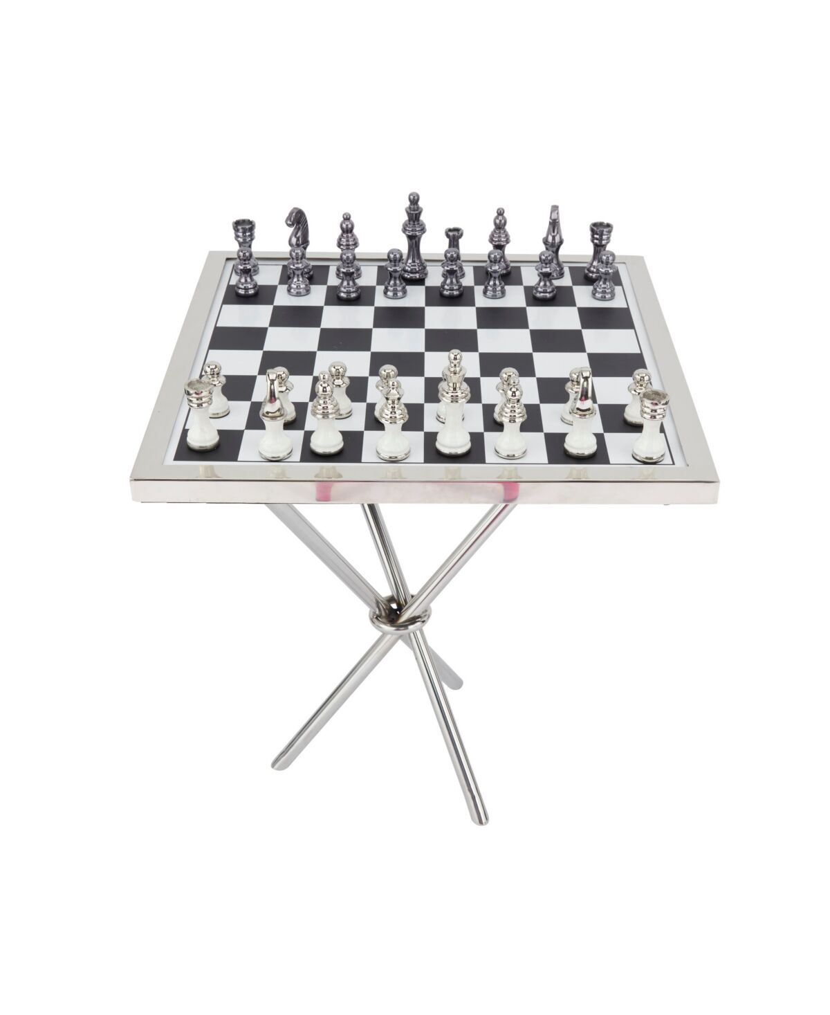 Rosemary Lane Aluminum Contemporary Game Table Set, 33 Pieces - Silver-Tone