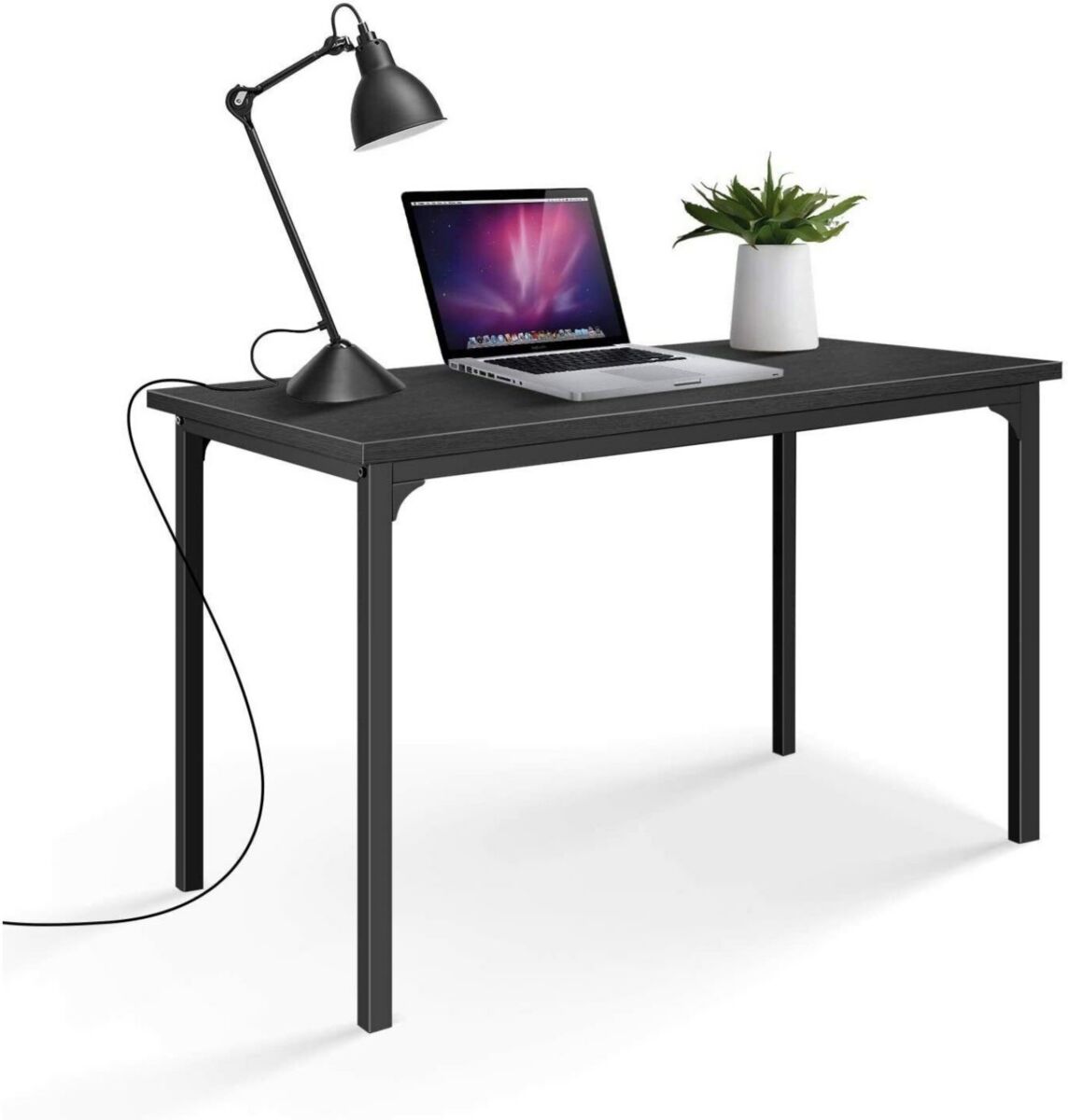 Simplie Fun Modern Design, Simple Style Table Home Office Computer Desk for Working, Studying, Writing or Gaming, Black - Black