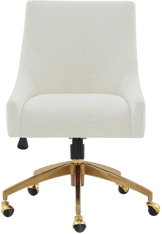 Safavieh Jakob Boucle Adjustable Swivel Desk Chair - Ivory/gold