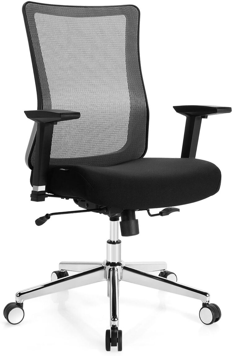 Costway Ergonomic Mesh Office Chair Sliding Seat Height Adjustable - Black