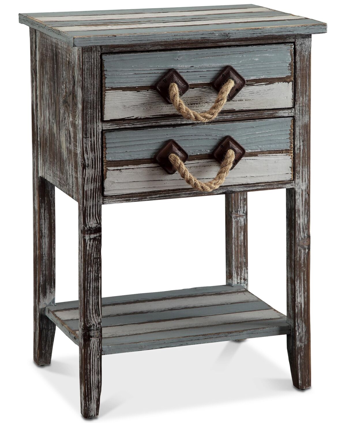 Furniture Nantucket 2-Drawer Table - Antique Wood