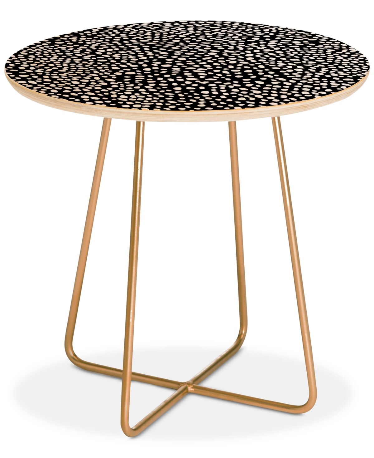 Deny Designs Iveta Abolina La Jardin Noir I Round Side Table - Black