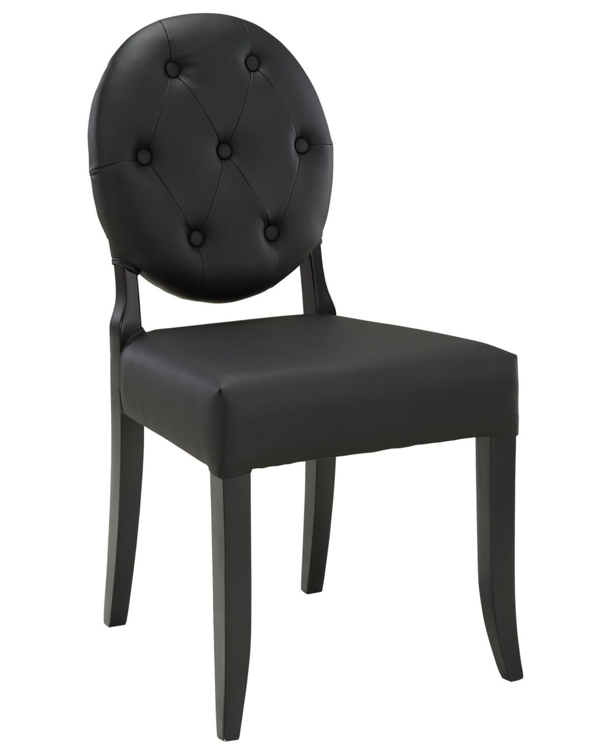 Modway Button Dining Vinyl Side Chair - Black