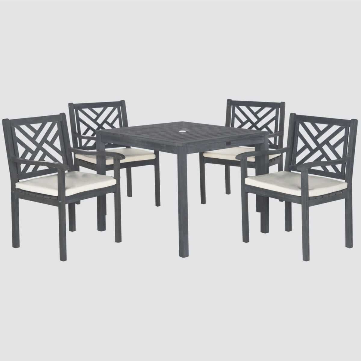 Safavieh Glendyn Outdoor 5-Pc. Dining Set (1 Dining Table & 4 Chairs) - Grey/Beige