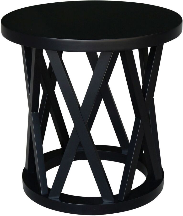 International Concepts Round Ceylon End Table - Black