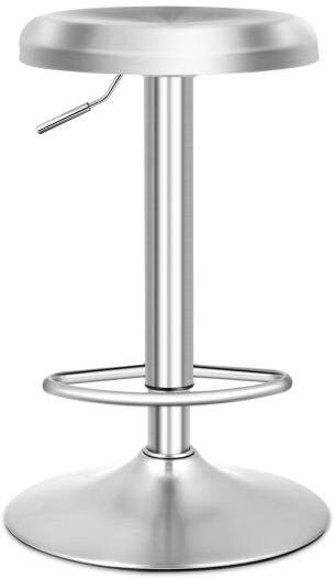 Slickblue Modern Swivel Adjustable Height Bar Stool with Footrest for Pub Bistro Kitchen Dining - Silver