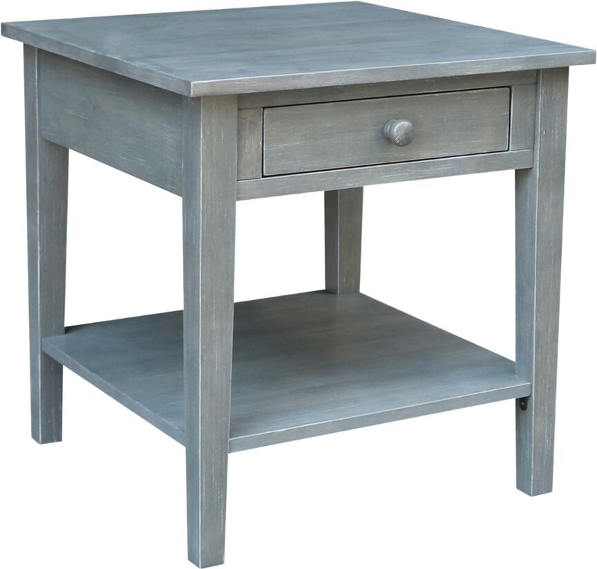 International Concepts Spencer End Table - Antique Washed Heather Gray