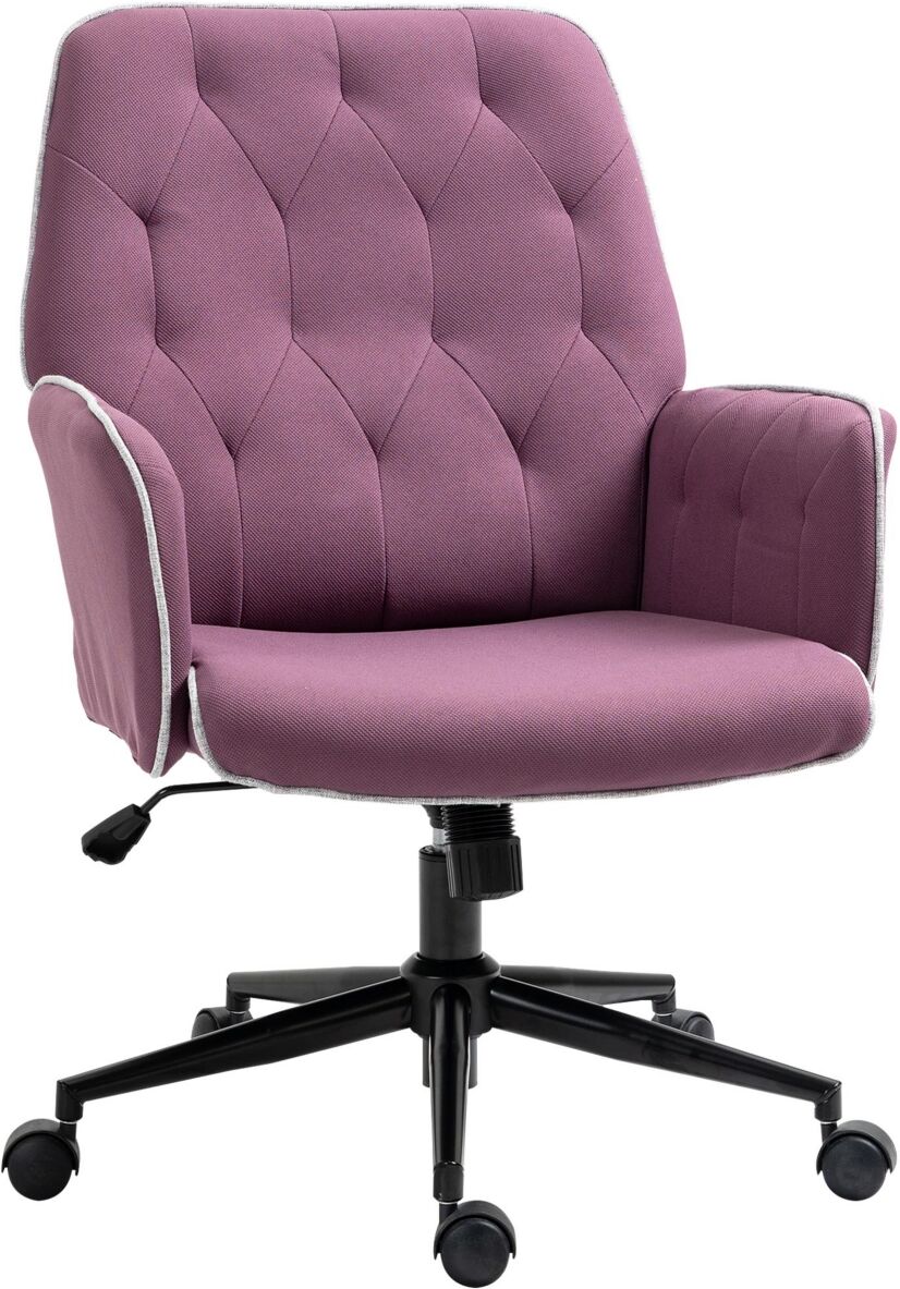 Vinsetto Modern Mid-Back Tuft Fabric Computer Gaming Chair - Purple