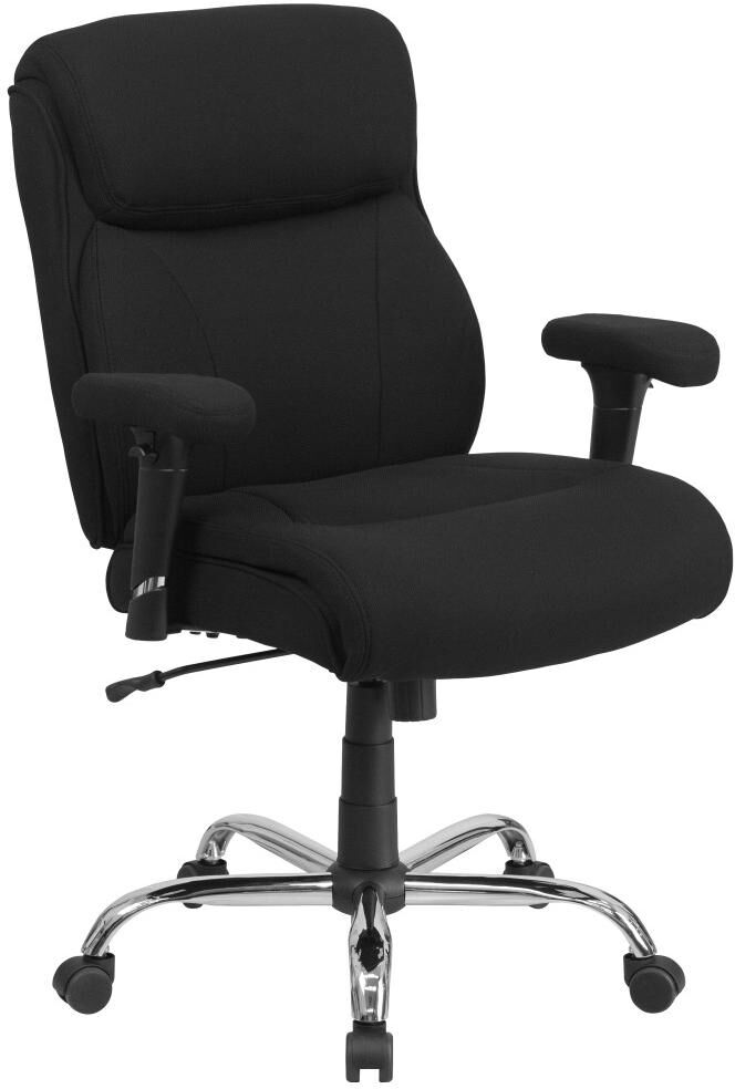 Emma+oliver 400 Lb. Big & Tall Mid-Back Swivel Clean Line Stitch Ergonomic Task Office Chair - Black fabric