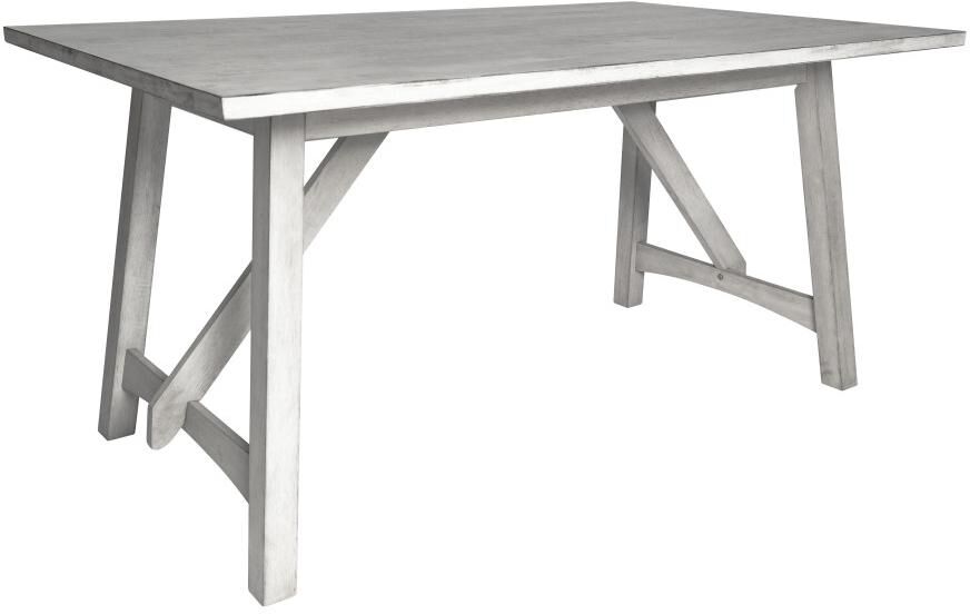 Merrick Lane Carroll Wooden Dining Table With Trestle Style Base - Antique white