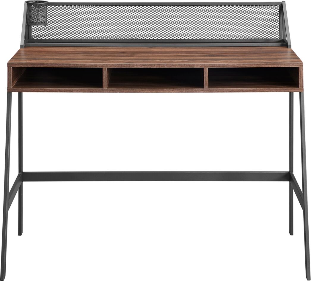 Walker Edison Mesh Back Writing Desk - Dark Brown