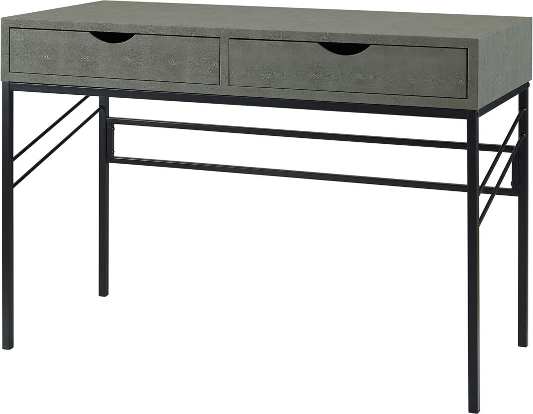 Walker Edison Faux Shagreen 2 Drawer Desk - Gray